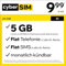 cyberSIM Handytarif z.B. Allnet Flat 5 GB – (Flat Internet 5G 5 GB, Flat Telefonie, Flat SMS und Flat EU-Ausland, 9,99 Euro/Monat, monatlich kündbar) oder andere Tarife