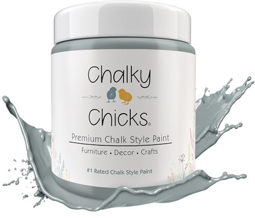 Chalky Chicks Kreidefarbe für Möbel, Handwerk, Schrank, Holz, Sprühfarbe, fertige Heimdekoration, bedeckt (Blaugrau), 120 ml (1 Stück)