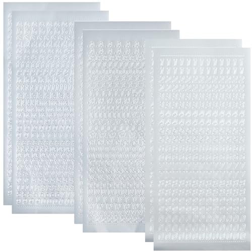 6 Blatt Wachsbuchstaben für Kerzen,Sticker Buchstaben,Sticker Buchstaben Aufkleber Set Groß Kleinbuchstaben Wachsbuchstaben für Kommunion Hochzeit Ramadan Taufe Kerzen Verzieren Scrapbooking-Silber