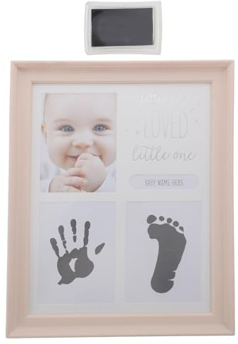 Toyvian 1 Set Hand and Foot Inkpad Photo Frame Baby Frame with Foot and Handprint Baby Photo Frame Kids Sops Baby Keepsake Mom Girl Honey Prints Diy Shower Picture Frames Infant Pink Pvc