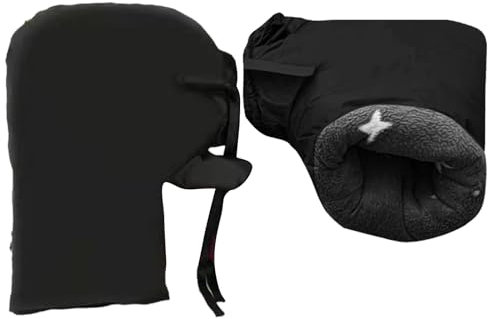 Fulenyi Gants de Guidon Moto Universel Gants de Moto d'hiver étanche Doublure en Peluche Chaud Protège-Main Manchon Anti Vent Neige de Protection Froid de Guidon Femme Homme pour Moto Scooter Vélo