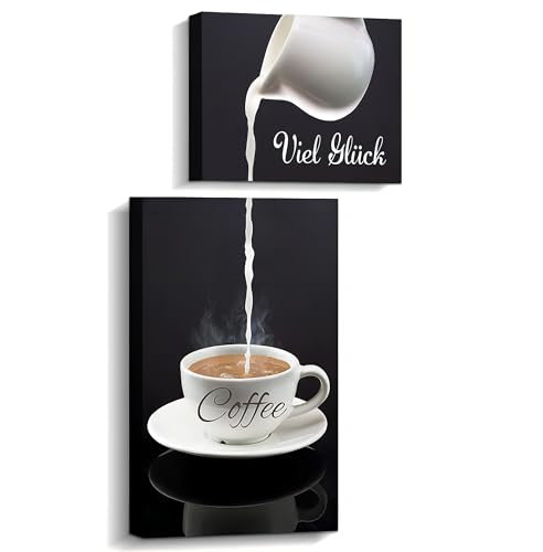 APOXYO 2 carteles de cocina con marco, decoración de pared para cocina, decoración moderna en blanco y negro, lienzo para comedor, decoración de pared.