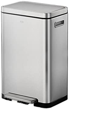 TEmkin Bote de basura Bote de basura de 30L Bote de basura de acero inoxidable con pedal de alto grado para el hogar Bote de basura de gran capacidad con tapa Bote de basura