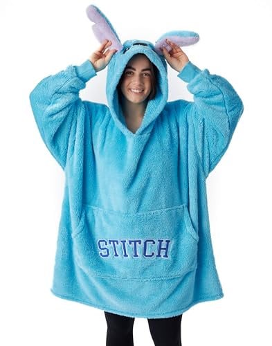 Disney Lilo & Stitch Übergroßer Decken-Hoodie, Fleece-Loungewear-Hoodie für Damen