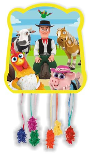 Piñata Cumpleaños Infantil – Varios Diseños Divertidos para Niños y Niñas – Ideal como Decoración de Fiestas y Celebraciones (La granja de Zenon)