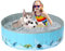 Demigreat Hundepool fur Große Kleine Hunde,80/120/ 160CM Faltbar Hunde Planschbecken, Tragbar & Eco-Friendly PVC Hunde Pool, Ozean