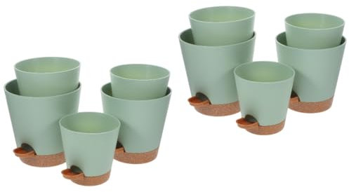BESPORTBLE 10 STK Blumentopfkombination Blumentöpfe sukkulenten pflanzer gießen Pflanztöpfe Selbstbewässerung Blumentopf gießen grüne Pflanzen 5-teiliges Set die Faulen pp