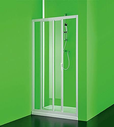 Box porta doccia Maestro,cm100,nicchia scorrevole profilo bianco lastra acrilico