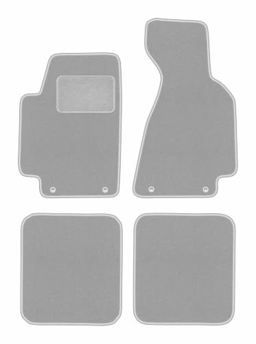 Velours-Fußmatten passend für Audi 80 B5 1994-2000, Grau, Oslo, passgenau | passend für Cabrio; Velours-Teppich (Polypropylen), ca. 6,5 mm; rutschfest, Druckknöpfe 16 mm