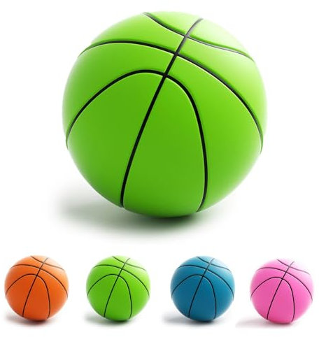 XehCaol Silent Basketball,24CM Schaumstoff Leiser Stiller Basketball Lautloser Leise Basketbälle Dribbling Indoor für Kinder Erwachsene (Green)