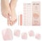DMQ Semi Cured Gel Nail Strips, 32 Pcs Soft Self-Adhesive Toe Nail Wraps, Light Pink Gel Toenail Stickers, Long Lasting Gel Nail Polish Strips Manicure Set - Easy Apply & Remove DIY Toe Nails