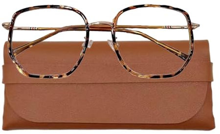 TREABEAR Blaulichtfilter Brille, Brille Herren, Brille Ohne Stärke Herren, Anti Blaulicht Brille, Blaulichtfilter Brille Damen Leopard, Brille Damen, Modische Brille, Blaulicht Blocker Brille