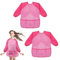 Giantree Kids Painting Apron, Waterproof Toddlers Art Smock with Long Sleeve and 3 Pockets for Painting, Cooking, Baking (Pink)