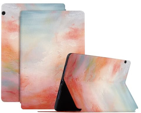 DayQiQiPu Funda para Huawei MediaPad T5 (10,1 Pulgadas, Modelo: AGS2-W09/W19/L03/L09) Pintura al óleo Patrón PU cuer, Carcasa Tableta Flip de Soporte ultradelgada Con Auto Reposo/Activación,02