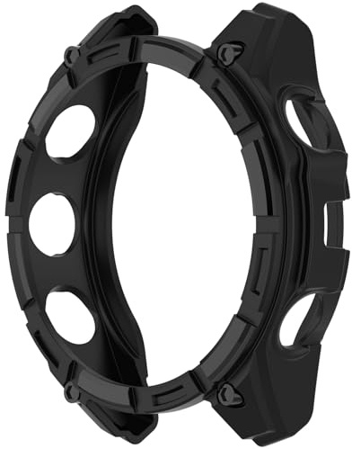 AWADUO Kompatibel mit Garmin Fenix 8 51mm Schutzhülle, Smartwatch TPU Schutzhülle Shell Weiche und langlebige Uhrenzubehör (schwarz)