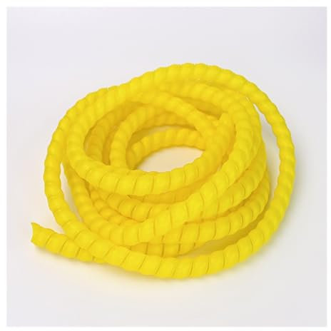 UYFRD 1/5 m Wickelschlauch, 8/10/14/16/20/25 mm Draht-Organizer, Kabelschutzhülse, Schutzhülse, Spiralwickelschutz, Gelb, 42 mm x 1 m