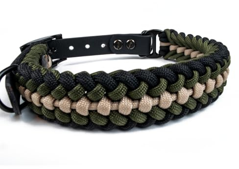 Hundehalsband Tierluxe Foxy Handgemacht Paracord Biothane (Tarnung, XS Halsumfang 20-25 cm)