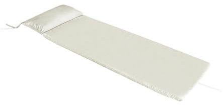 Acomoda Textil – Tumbona con Cojín Cabezal Enrollable 180x50x4 cm para Jardín Piscina, Playa, Balcón y Terraza. Colchón para Exterior Desenfundable, Portátil, Ligero y Cómodo. (Beige, 1 Ud)