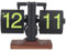 VELATEMOR Retro Mechanical Flip Clock, Automatische Flip -Down -Schreibtischuhr, 12 Stunden Einseitige (Schwarze Rahmenseiten fluoreszierende Buchstaben)
