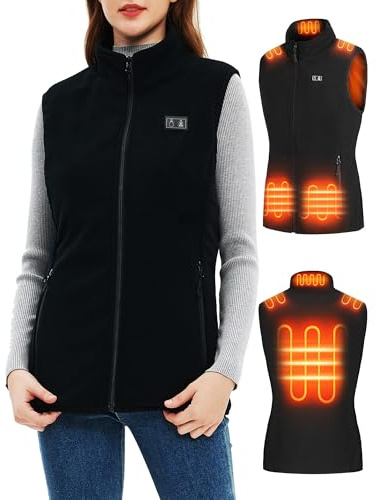 ACCNUO Heated Gilet for Women, Fleece heated vest with battery pack included 7.4V 16000mAh