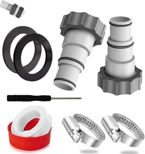 CuiCanfla Pool Adapter A 2 Stück Anschlussset Schlauchadapter für Pumpen, Schlauchadapter Pool 32-38 mm Poolschlauch Adapter mit Innengewinde einfache Installation für Ihren Poolschlauch