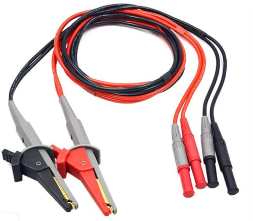 HpLive Kelvin Messleitung Silikon Prüfkabel mit Krokodilklemmen 4mm Bananenstecker für Batterie Innenwiderstand LCR Tester