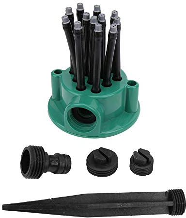 360 Degree Rotating Garden Sprinkler | 12 Flexible Multi - Head Sprayers for Lawn/Farm/Vegetable Irrigation | Automatic Water Saving System with 3 Adapters