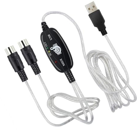 ULTECHNOVO Midi USB Kabel Hochleistungs kabel mit Ftp chip für Stabile Musikbearbeitung Keyboard Adapter Kompatibel mit Windows PC Laptop Musikstudio