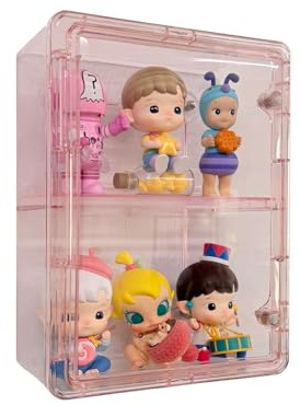 Dasellfa Acryl Vitrine Klein 9x16x21cm - Wandvitrine Staubdicht mit Tür für Funko Pop, Modellautos, Sammelfiguren - Transparent Display Case Wandmontage - Sammlervitrine für LEGO Minifiguren
