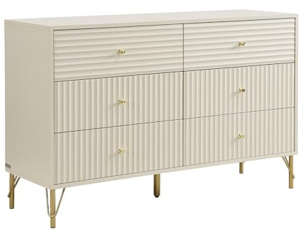 Vente-unique - Commode 6 tiroirs - Beige - LOUREO
