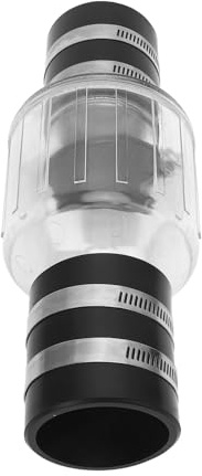 EMUKOEP Clapet anti-retour silencieux en PVC transparent et silencieux de 2 pouces avec clapet à ressort, clapet anti-retour avec pinces en acier inoxydable 304, idéal pour