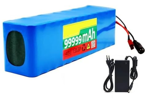 48V 99Ah 13S3P Batterie pour vélo électrique Boîtier en PVC étanche Batterie lithium-ion rechargeable Convient aux trottinettes et draisiennes électriques 48V 99Ah,XT90+DC