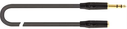 QUIK LOK – JUST J63J63F-3 Cavo Adattatore Jack 6.3 Maschio Femmina, Lunghezza 3 m, Connettori Audio, Serie Just, Colore Nero