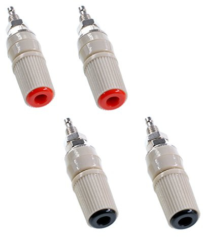 Oiyagai 4-Pack Connettori Banana Femmina M5 da 5 mm ad Alta Corrente, Terminali di Test a Pannello 2 Rossi + 2 Neri, per Laboratori, Alimentatori e Apparecchi Elettronici