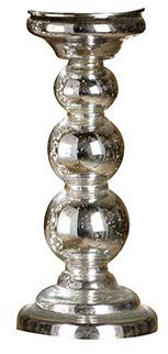 GILDE Kerzenleuchter Plata antik Silber Höhe 26,5 cm Ø 11,0 cm 42360