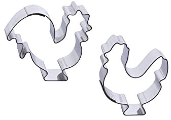 Der-Ideen-Shop 1 Keksausstecher - Set kleine Hühner | aus Edelstahl | Bauernhof Kekse