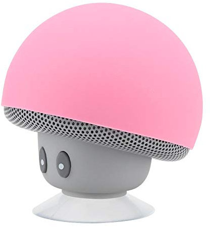 Mushroom Speaker Bluetooth con Ventosa, Mini subwoofer inalámbrico, reducción de Ruido, Rosa