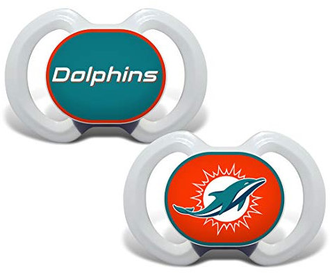 Baby Fanatic NFL Miami Dolphins 2er-Pack Schnuller, Einheitsgröße, Teamfarbe