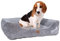 ib style Buddy Hundebett, Hundekorb waschbar, Hundecouch, Schlafplatz mittelgroße Hunde, Hundesofa, Abnehmbarer Bezug, M Grau