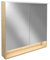 FACKELMANN LED Spiegelschrank B.Style/Badschrank mit gedämpften Scharnieren/Maße (B x H x T): ca. 80 x 81,2 x 15,3 cm/hochwertiger Schrank mit Spiegel und Beleuchtung/Korpus: Braun hell