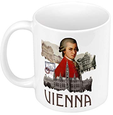 Fabulous Keramische Becher 325ml Vienna Vintage Collage Wien Reisen Österreich Mozart