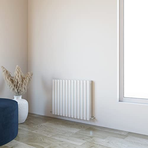 Oval Column Radiator 600x767mm Horizontal Design Double Central Heating White Rad
