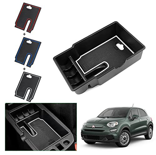 GAFAT Compatibile con Fiat 500X 2015-2024 2025 Contenitore per Console Centrale, 500X 2023 Organizer per Braccioli, Vassoio Portaoggetti, Accessori 500X (Bianco)
