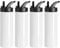 PYD Life Sublimation Tumblers Blanks Cups Water Bottle White 20 OZ Skinny Straight Sports Bottles Mugs with Portable Sippy Up Lid with Straw,for Tumbler Heat Press 4 Pack