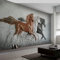 XTSWallpaper Tiere Pferde Skulpturen 200X100Cm Selbstklebendes Wandbild 3D Wandtattoo Wandsticker Schlafzimmer Wanddeko Wandaufkleber Wohnzimmer Tapete Wasserdichtes Pvc Wandbild Hintergrund