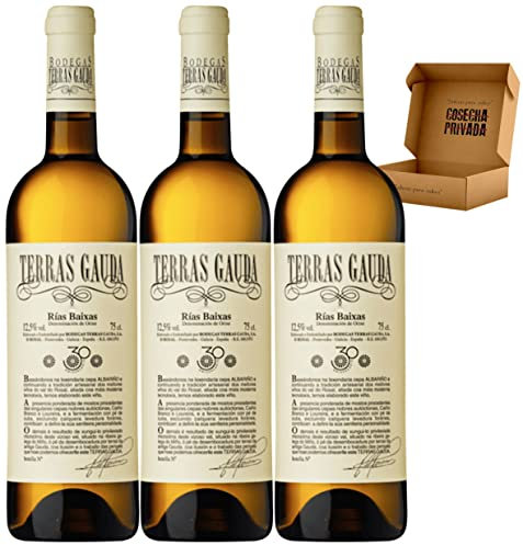 Terras Gauda Albariño - Envío 24 H - Rías Baixas - Vino Blanco - Seleccionado Cosecha Privada (3 x Botella 75 cl, Terras Gauda)
