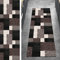 Ymural Teppichmatten Teppich Läufer Flur Lang Patchwork 120x350CM Schwarz Braun Kücheläufer rutschfest Meterware Teppichläufer Waschbar Kurzflor Polyester Korridor, Breite 40-120cm