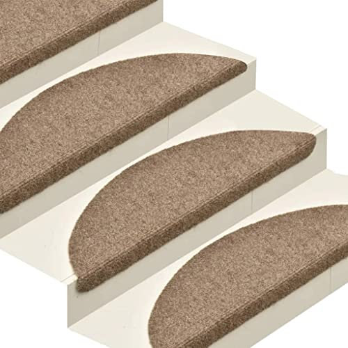 homiuse Treppenmatten Selbstklebend 15 STK. Creme 56x17x3 cm Nadelvlies Treppenstufen Matten Modern Stufenteppich Stufenmatten Innen Treppenstufen Antirutsch Treppenstufen Schutz Warm & Komfortabel