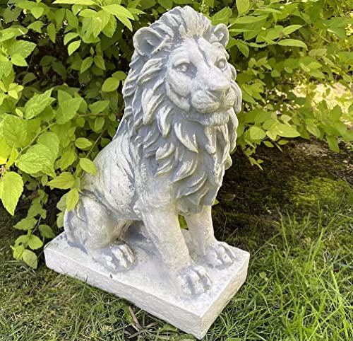 Gartenstatue Löwe Wächter Regal Löwe Statue Figur Aufrechte Beton Löwe Skulptur Outdoor Löwe Tor Ornament Löwe Torhüter Dekoration Massive Löwe Skulptur Zement Löwe Statue Wächter Löwe