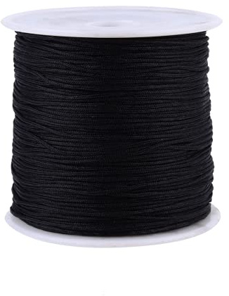 SEAFRONT 100M X 0.8Mm Nylon Chinois, 0 8Mm Nylon Cordon Paracord 1Mm Noeud Cordon Queue De Rat Macramé Shamballa Fil String Noir